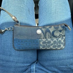 Y2K vintage coach denim patchwork wristlet